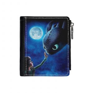 Portefeuille Comment dresser votre dragon Krokmou=35 Compact en Simili-Cuir Porte-Cartes Fermeture Éclair Homme Femme Ad - Neuf