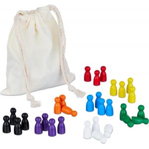 Chenquansarl-160 Pions De Jeux De Société, 8 Couleurs, En Bois, Avec Pochette En Tissu, Pour Les Petites Chevaux, Colorés - Neuf