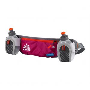 Sac banane de sport pour course a pied, cyclisme, avec poches de rangement et bouteille d'eau (rose rouge) - Neuf