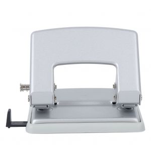 Perforatrice manuelle argentee a double trou rond, fournitures de bureau - Neuf
