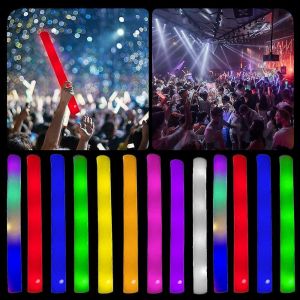 Bâtons lumineux LED RGB LED Cheer Sticks Tube d'encouragement lumineux Coloré Clignotant Baguettes lumineuses Piscine Fournitures de fête de mariage Concerts Cadeaux - Neuf