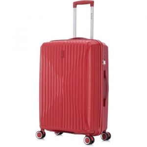 Celims France - Valise Moyenne en Polypropylène | Modele 2025 | Taille 65cm 20kg | Serrure TSA | 8 Roulettes 360 | Rouge - Neuf