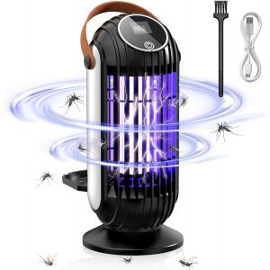 Lampe Anti Moustique, 4 Modes 2000V Anti Moustique, 4000Mah Lampe Moustique Interieur 395Nm Uv Piege Moustique Exterieur Usb Lampe Anti Insectes Anti Mouche Tue Mouche Electrique Pour Jardin - Neuf