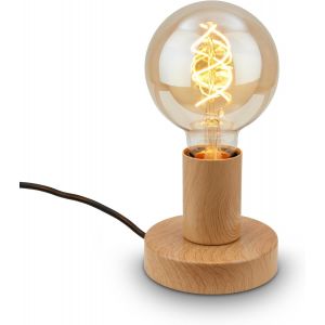 Lampe De Chevet R&eacute;tro Avec Interrupteur &Agrave; C&acirc;ble, Douille E27, Max. 10 Watts, Lampe De Table Vintage, Lampe De Bureau, Lampe De Chevet, Liseuse, 10x9 Cm, Blanc - Neuf