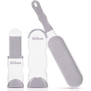 Jgd-Brosse Anti Poils Animaux,Brosse De Nettoyage Avec Brosse &Agrave; Poils Double Face Et Base Auto-Nettoyante,V&ecirc;tements/Canap&eacute;/Voiture/Lit (Gris 1) - Neuf