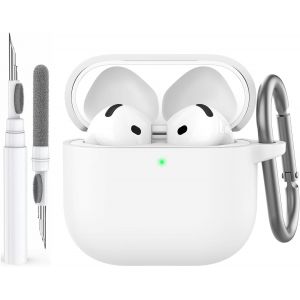 KALANKA-AhaStyle Coque AirPods 4 (2024) avec Kit Nettoyage Silicone &Eacute;tui Protection pour AirPods 4&egrave;me G&eacute;n&eacute;ration Anti-Rayures Housse pour Apple AirPods 4 Supportant Recharge USB-C et Recharge sans Fi - Neuf