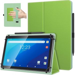 LORANKA-Coque Universel pour Tablette Androiod de 10,1 Pouces avec Boucle pour Stylet, Coque L&eacute;ger et Pliable avec Main pour Toutes Les Tablettes &agrave; &Eacute;cran Tactile de 9,6 &agrave; 11 Pouces, Vert - Neuf