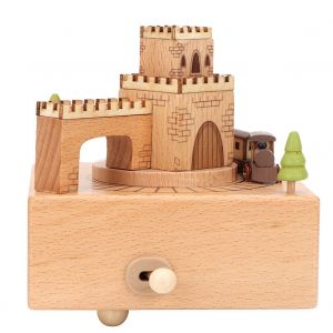 Decoration De Bureau En Forme De Chateau, Boite A Musique En Bois, Joli Cadeau D'anniversaire - Neuf