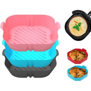 Ayuhr-Moule Air Fryer Lot De 3 Doublures De Friteuse À Air En Silicone Réutilisables Pour Friteuse À Air, Accessoires De Cuisine De Qualité Alimentaire,Accessoires Air Fryer - Neuf