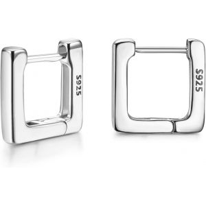 Kal-925 Argent Boucles D'oreilles 18k Plaqué Or Géométrique Huggie Hoop Boucles D'oreilles Triangle Hexagone Ovale Petite Créole Boucles D'oreilles Pour Femmes - Neuf