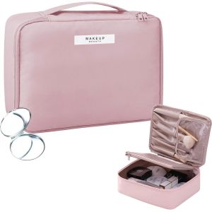 KALANKA-Trousse Maquillage Voyage pour Femme, Portable Trousse de Maquillage Multifonction Imperméable Pliable Cosmétique Rangement Maquillage Organisateur Makeup Bag avec Grande Capacité - Neuf