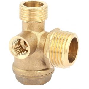 CHECARZHN--NO1-Clapet Compresseur Air, Clapet Anti-Retour Fileté Mâle En Laiton À 3 Ports, Clapets Anti-Retour De Compresseur D'Air, Outil De Connecteur De Tube De Clapet Fileté Pneumatique Accessoir - Neuf