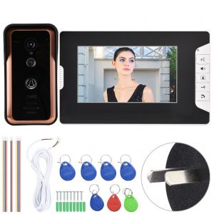 Sonnette video filaire 100-240 V 7 pouces, 1 interphone visuel, camera, moniteurs, prise AU - Neuf