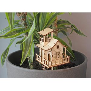 Eryi-- Do It Yourself Mini Cabane D'arbre En Pot De Fleurs - La Cabane D'arbre À Construire Soi-Même I Décoration Florale Idéale I Maison D'intérieur Pour Pot De Fleurs I Montage En 5 Minutes - Neuf