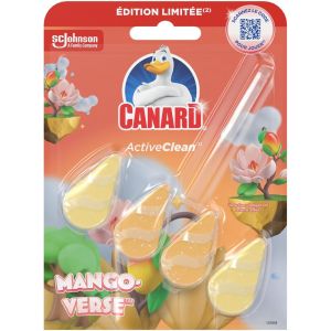 Canard Wc Active Clean Edition Limitée Mango Verse - Bloc Pour Les Toilettes - Fraicheur À Chaque Chasse - Jusqu'à 3 Semaines D'efficacité - 1 Bloc Wc - Neuf