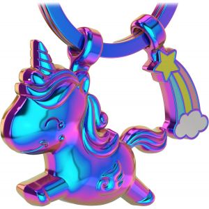 Kal-Porte-Clés Licorne, Cadeau Pour Fille, Pendentif Licorne Avec Porte-Clés, Cheval Avec Corne, Porte-Bonheur, Cadeau Licorne Pour Femme, Figurine En Métal 3d - Neuf