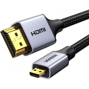 Câble Micro HDMI vers HDMI 4K 60Hz Câble Micro HDMI Mâle vers HDMI Mâle Micro HDMI 2.0 Nylon Tressé 3D ARC HDR Compatible avec Asus Zenbook Huawei MediaPad Raspberry Pi 4 Hero 7 6 5 (2M) - Neuf