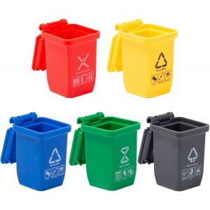 10 Pi&egrave;ces Mini Poubelles Jouets Petite Poubelle De Tri Mod&egrave;le Miniature Poubelle Poubelles De Classement &Eacute;ducatives Mini Poubelle De Maison Poubelle Pour Voiture Jouet, Maison De Poup&eacute;e - Neuf