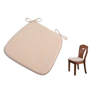 Coussin de chaise de salle &agrave; manger en forme de sabot avec attaches et base antid&eacute;rapante - Beige - Neuf