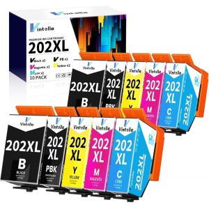 202XL Multipack Cartouche d'encre pour Epson 202 XL Multipack pour Epson Expression Premium XP-6000 XP-6005 XP-6100 XP-6105 XP6000 XP6005 XP6100 XP6105 (Paquet de 10) - Neuf