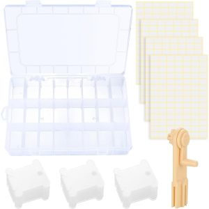 Mevronisshop-Lot De 100 Bobines De Fil &Agrave; Broder, Cartes De Fil Pour Point De Croix, Bo&icirc;te De Rangement Avec Enrouleur, &Eacute;tiquettes Vides, Pour Bricolage, Couture Et Accessoires De Rangement - Neuf