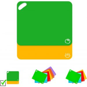 KALANKA-2 pcs Planches à Découper Plastiques Code Couleur - Grande Planche à Découper Plastique sans BPA - Set Planche à Découper Extensible - Neuf