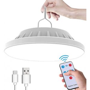 Lampe De Camping Solaire Led Rechargeable Par Usb Avec Télécommande, 5 Modes D'éclairage, Lampe De Camping Étanche Ipx7 Avec Batterie Externe Pour Randonnée, Ouragan, Charge D'urgence - Neuf