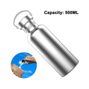 Bouteille D'eau De Sport Isotherme En Acier Inoxydable Avec Poign&eacute;e &iquest; &Eacute;tanche, Durable, Id&eacute;ale Pour La Randonn&eacute;e, Le V&eacute;lo Et La Salle De Sport &iquest; 500 Ml, 750 Ml, 1 000 Ml - Neuf