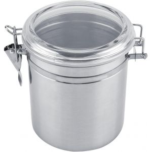 Kal-Récipient À Café, Boîte À Café Hermétique, Récipient À Café En Acier Inoxydable, Pot De Stockage Scellé Sous Vide Pour Grains De Thé Au Sucre(L) - Neuf