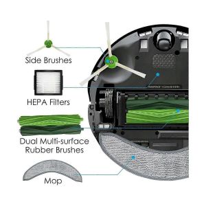 Lot de 16 brosses en caoutchouc pour aspirateur robot Combo J7+,filtres,brosse lat&eacute;rale,chiffon de nettoyage - Neuf