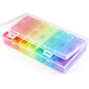 Pilulier Hebdomadaire, &Eacute;tui De Voyage Portable Pour Pilules Am/Pm (7 Jours / 3 Fois Par Jour) Avec Compartiments S&eacute;par&eacute;s - Neuf