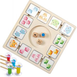 Eryi-Jeu De Société Couleur,Apprendre Les Couleurs Jeu De Comptage Et Tri Jouet Bois,Jeu De Dés A Jouer En Famille De 2 À 4 Joueurs, Jouet Enfant 3 4 5 6 Ans - Neuf