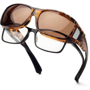 Kathlelxh-Surlunettes De Soleil Homme Polarisée, Sur Lunette De Soleil Avec Lentilles Latérales Pour Conduite, Cyclisme, Sport Et Loisirs Protection Uv[H399] - Neuf