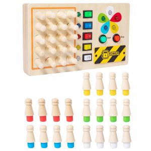 Jeu de société d'apprentissage, jeu de société de dessin animé, jouet d'apprentissage précoce, interrupteur lumineux, cadeau pour bébé, compétence pratique-C - Neuf