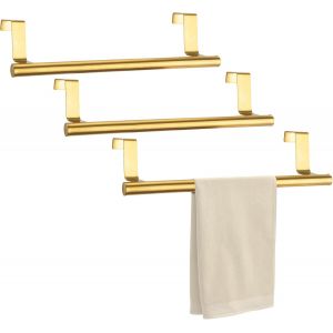 Mevronisshop-Lot De 3 Porte Serviette Cuisine Au-Dessus De La Porte ¿ 23 Cm, En Acier Inoxydable Porte Torchon Cuisine De Cuisine Avec Coussinets Antidérapants, Porte Torchon Cuisine Sans Percage (Do - Neuf