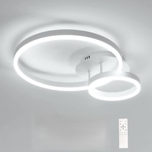 Plafonnier Led,42W 4725Lm Moderne Luminaire Plafonnier Dimmable Avec Télécommandé 3000K-6500K,Fonction Mémoire,Lampe De Plafond Rond Pour Salon Chambre Cuisine Couloir,Ø50Cm - Neuf