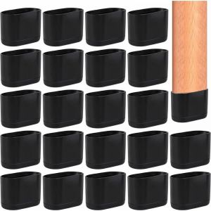 Embout De Chaise Noir, 24 Pcs Protections Pied De Chaise Pour Protéger Les Meubles Et Le Sol, Embout De Chaise Convient Aux Pieds De Table En Plastique (15×30mm) Goodnice - Neuf