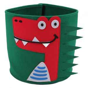 HJLIAN Panier a linge en coton epais, motif animal de dessin anime, jouets pour enfants, debris menagers, seau de rangement pour vetements sales, 30 x 27 cm, dinosaure - Neuf