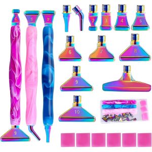 Ayuhr-Kit De Stylos De Peinture Diamant 5d À Faire Soi-Même, Kit D'accessoires De Peinture Diamant Avec Plusieurs Têtes De Stylo De Rechange - Neuf