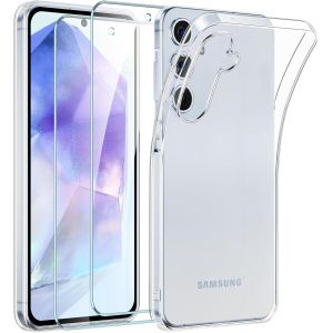 Kal-Coque 3 En 1 Pour Samsung S25 [2 Films De Protection En Verre] [1 Coque Transparente] [Matériau Allemand] [Ultra Fin] Coque De Protection Transparente En Verre Blindé Pour Samsung Galaxy S25 - Neuf