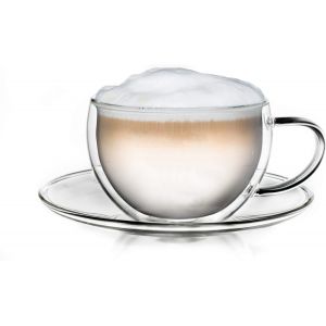 Chenquansarl-Tassethoucafdoubleparoiavecsoucoupeenverreborosilicatdequalit250ml - Neuf