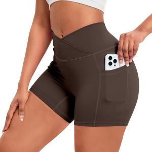 Short De Gym Pour Femme Avec Poche Pour Téléphone Portable - Taille Haute - Push Up - Sans Coutures - Sans Coutures - Neuf
