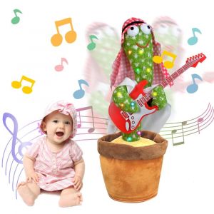 Plush Cactus &Eacute;lectronique qui Chante et Danse, Jouet Doux pour Enfants avec Fonction de R&eacute;p&eacute;tition et Lumi&egrave;re, 33 x 19 cm, Id&eacute;al en Cadeau - Neuf