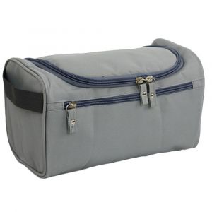 Grande trousse de toilette portable avec crochets - Grise - Neuf