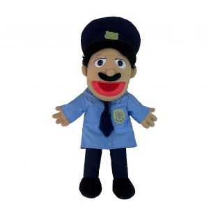 Peluche marionnette Jeffy, petite marionnette Jeffy, marionnettes amusantes et espiègles avec bouche fonctionnelle, pour enfants, garçons et filles, jeux de rôle, Storytelli-55CMpolicier - Neuf