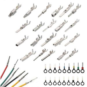 Kit de connecteurs electriques automobiles, 340 pieces, 1/1,5/1,8/2,2/2,8/3,5 mm, broches de borne, faisceau de cables male/femelle, bon etat - Neuf
