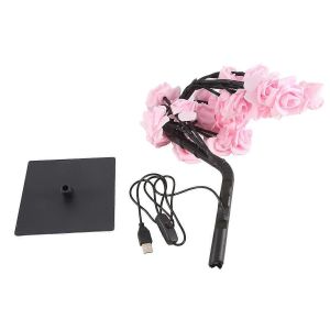 Lampe De Fleur De Rose Led,Parfaite Pour La Fête,Le Mariage,Le Cadeau De Fête Des Mères-B - Neuf