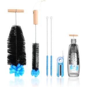 Sjzg-5 Pi&egrave;ces Goupillons Bouteille 35 Cm, Compatible Bouteilles En Verre, Gourde & Bouteilles &Eacute;troituresgoupillon Gourde Brosse Bouteille &iquest; Nettoyage Profond Sans Rayures, S&eacute;chage Rapide, Poign - Neuf