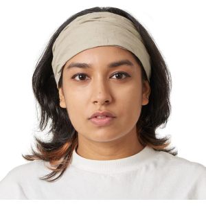 Tzf-Serre Tete Femme 100% Coton - Bandeau Cheveux Homme Bandana Tête Foulard Elastique Boho Extensible Beige - Neuf