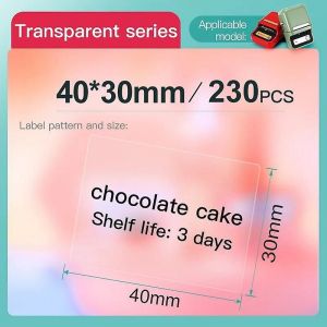 Rouleaux de papier autocollant transparent Niimbot pour nom officiel, etiquette autocollante transparente multi-usages pour imprimantes B21, B1 et B203 - Neuf